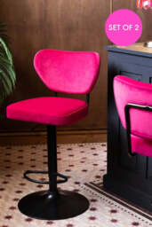 Set Of 2 Adjustable Bar Stools in Harry's Hot Pink - thumbnail 1
