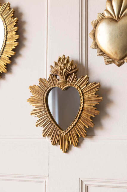 Gold Milagro Sacred Heart Mirror - image 1