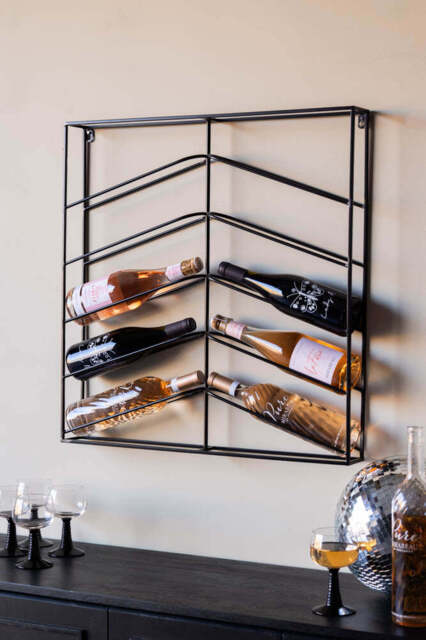 Matte Black Metal Wine Rack - image 1