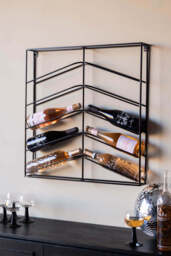 Matte Black Metal Wine Rack - thumbnail 1