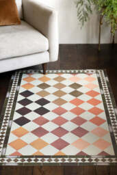 Terracotta Checkered Durable Floor Mat