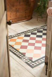 Terracotta Checkered Durable Floor Mat - thumbnail 3