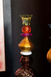 Set Of 2 Quirky Coloured Glass Candlesticks - thumbnail 4
