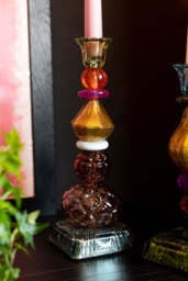 Set Of 2 Quirky Coloured Glass Candlesticks - thumbnail 5