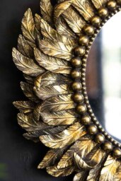Golden Feather Round Wall Mirror - thumbnail 4