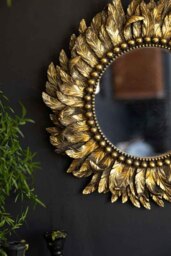 Golden Feather Round Wall Mirror - thumbnail 3