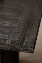 Black Wood Dining Table With Slatted Legs - thumbnail 4