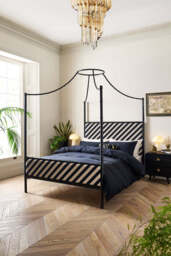 Black Bamboo-Inspired Four Poster Bed - Two Sizes Available - thumbnail 3