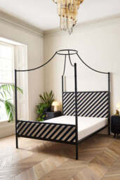 Black Bamboo-Inspired Four Poster Bed - Two Sizes Available - thumbnail 5