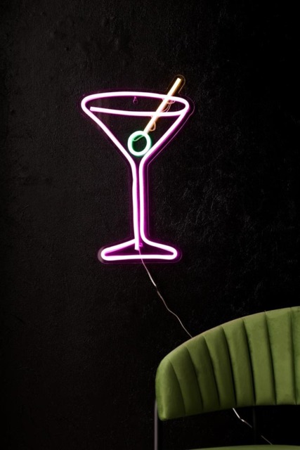 Cocktail Glass Neon Wall Light - image 1