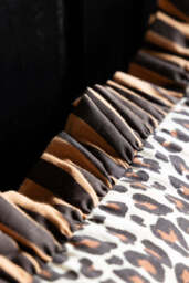 Leopard Print & Stripe Reversible Cushion - thumbnail 3