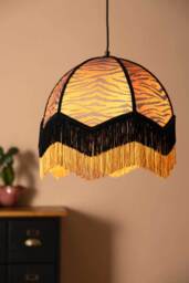 Tiger Print Double Tassel Edge Ceiling Light - thumbnail 1
