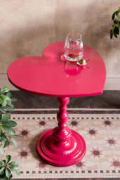 Hot Pink Heart Metal Side Table