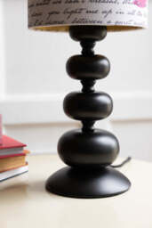 Curve Black Table Lamp With Love Letter Shade - thumbnail 3