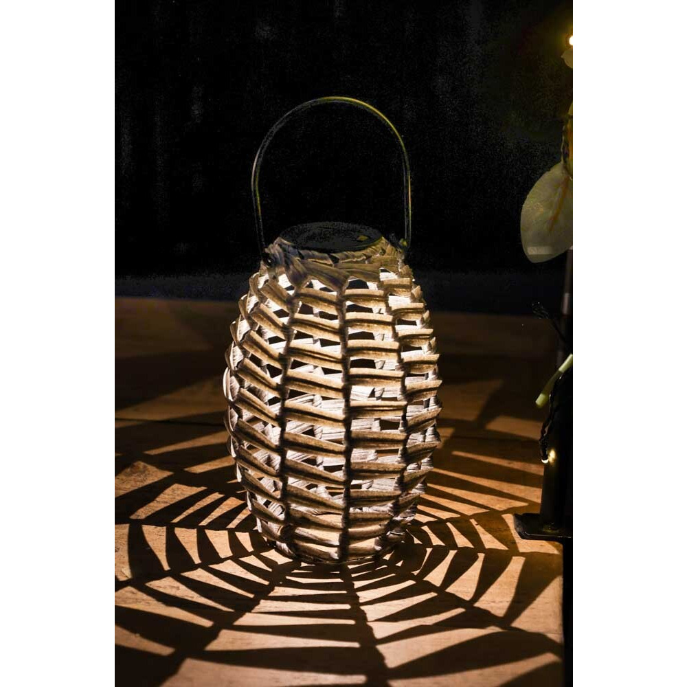 Grey Rattan Solar Lantern - image 1
