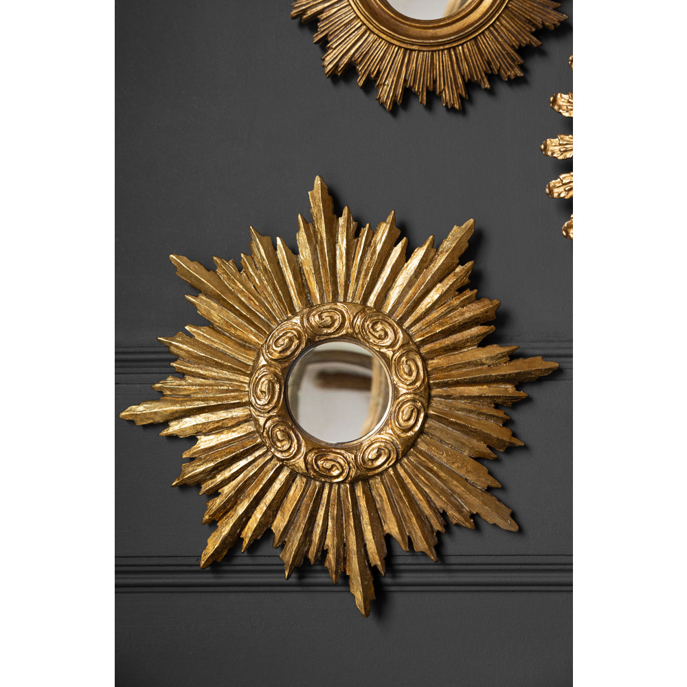 Antique Gold Small Star Convex Mirror - image 1