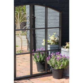 Windowpane Indoor/Outdoor Mirror With Sloping Top - thumbnail 2