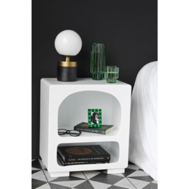 White Curved Bedside Table - thumbnail 2