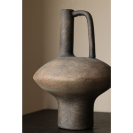 Black Distressed Ornamental Vase With Handle - thumbnail 2