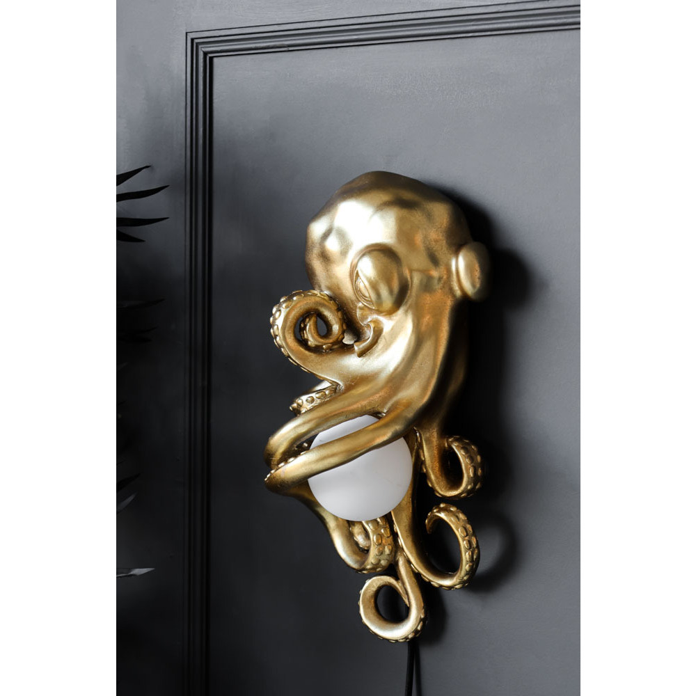 Brass Octopus Wall Lamp - image 1