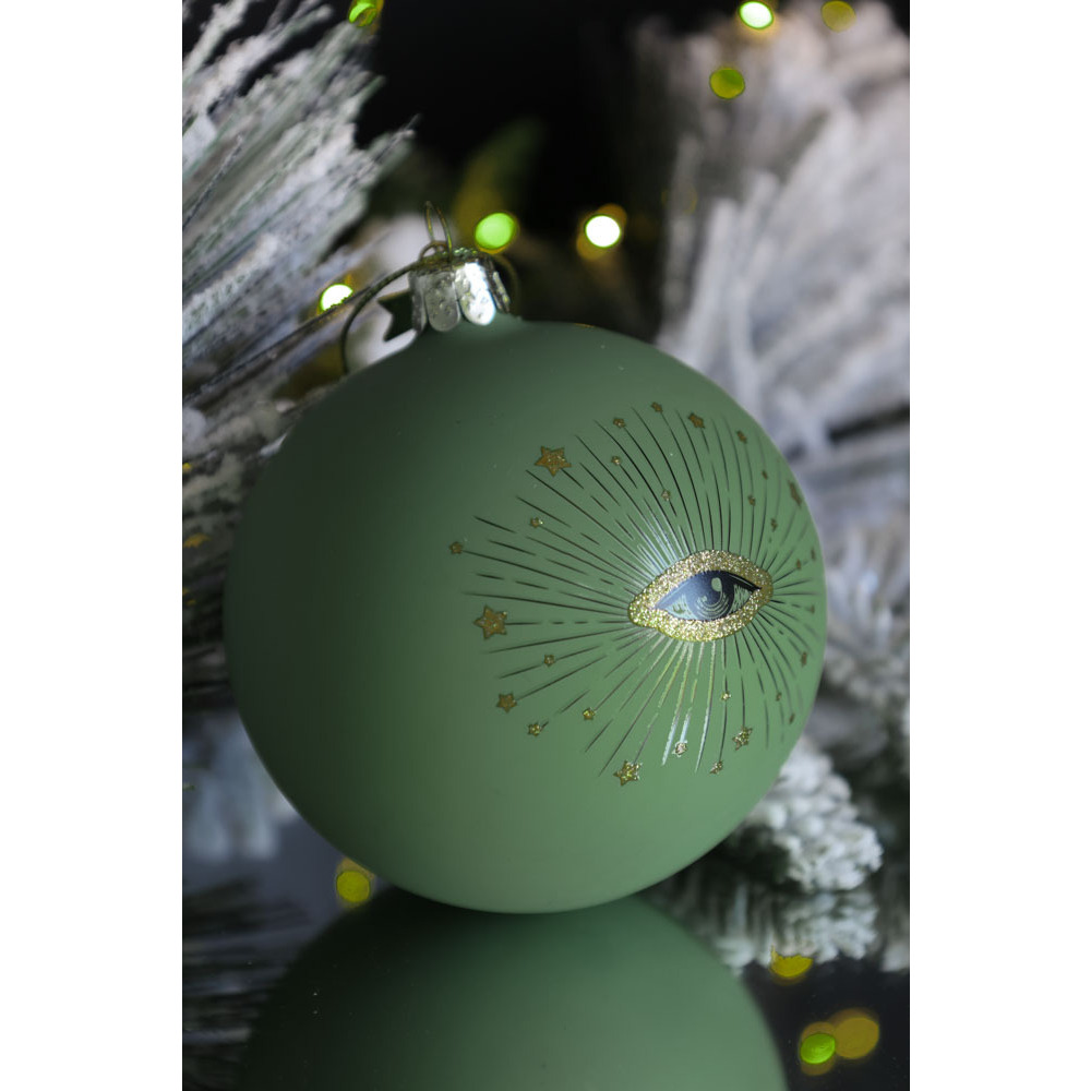 Green Eye Bauble Christmas Tree Decoration - image 1