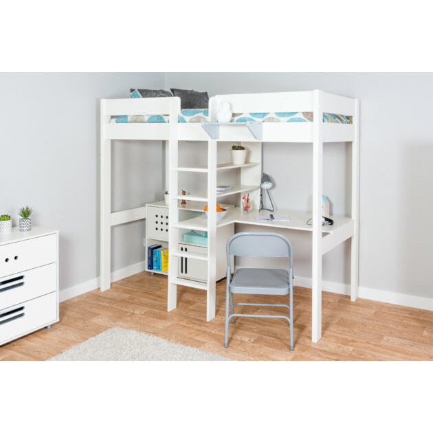 Stompa Duo 2 High Sleeper Bed with Desk and Cube Storage