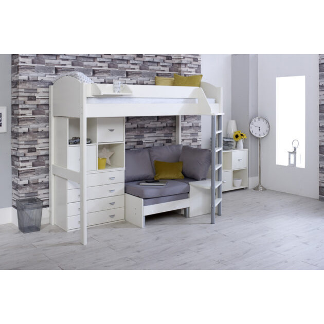 Noah High Sleeper with Chair bed, Chest and Cube Storage Unit