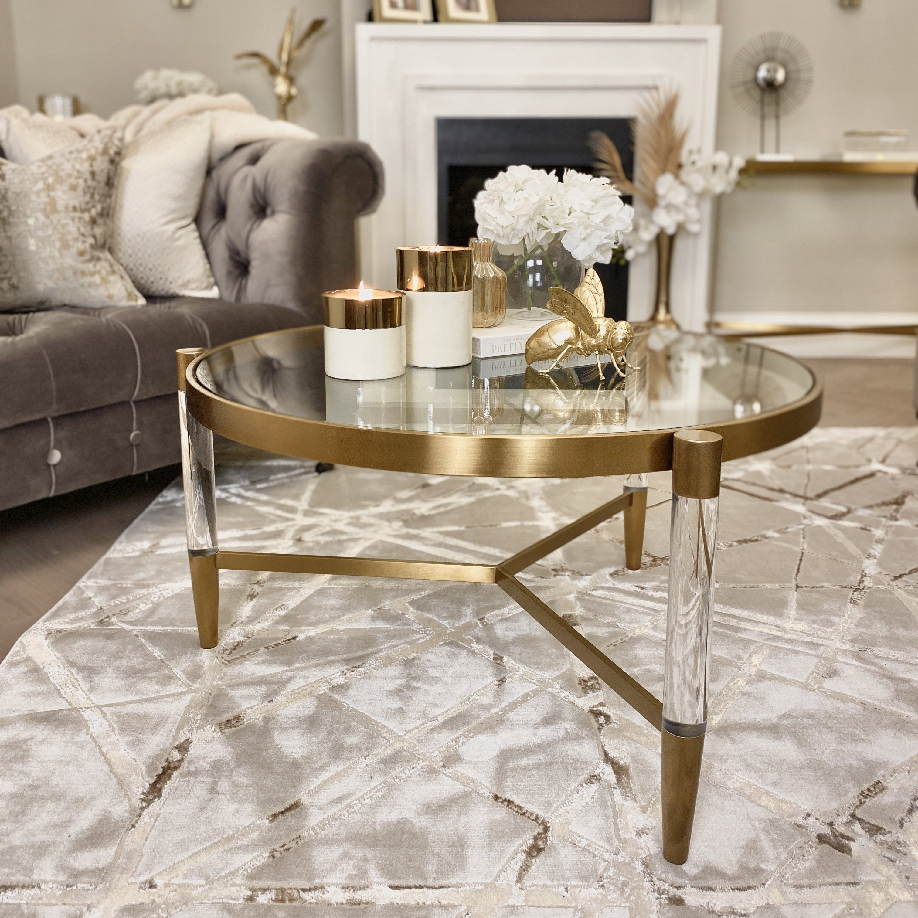 Corlia Gold Round Coffee Table