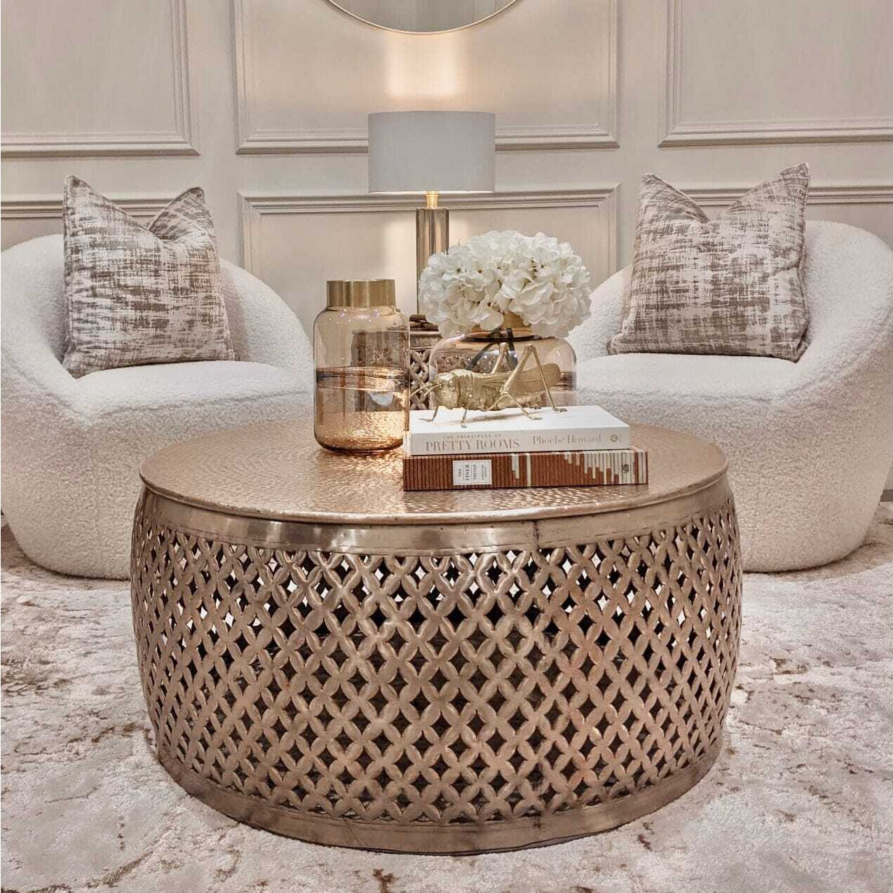 Duvali Gold Round Coffee Table