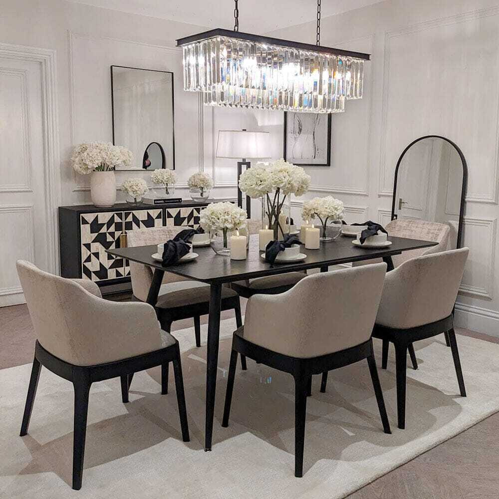 Nerosa Black Oak Veneer Dining Table