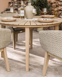 Roma 4 Seater Round Sunray with Terrazzo Insert Dining Set with Eden Dawn Chairs - thumbnail 3