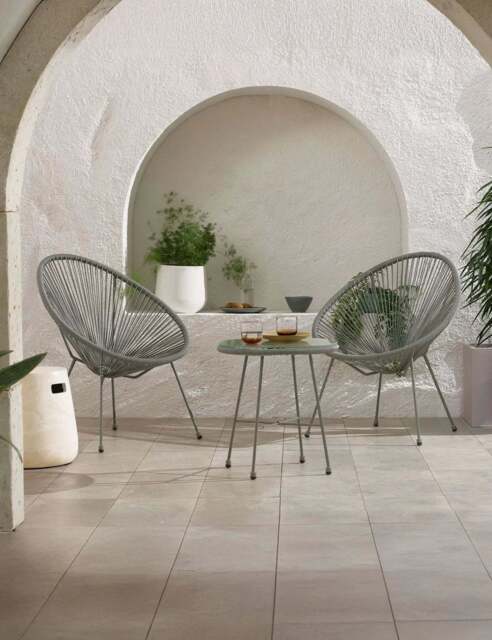 Monaco 2 Seater Egg Chair Bistro Set - Grey - image 1