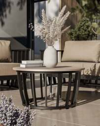 LUCCA 5-Seater Black Aluminium Lounging Set with Coffee Table - thumbnail 4