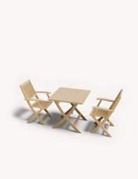London 2 Seater Square Folding Bistro Set with London Folding Armchairs - thumbnail 5