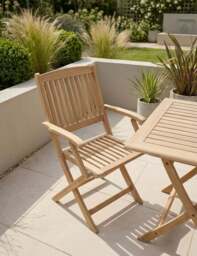 London 2 Seater Square Folding Bistro Set with London Folding Armchairs - thumbnail 2