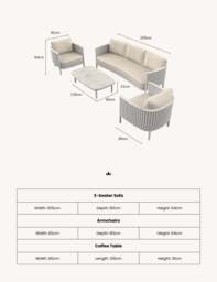 MALI 5-Seater Lounging Set with Coffee Table - thumbnail 4