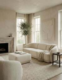 BOUX Three Seater Sofa with Ottoman