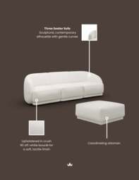 BOUX Three Seater Sofa with Ottoman - thumbnail 3