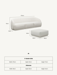 BOUX Three Seater Sofa with Ottoman - thumbnail 4
