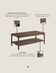 ARKA Dark Wood Coffee Table - thumbnail 3