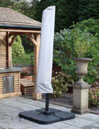 Deluxe Round Solar LED Cantilever Parasol - Ivory - thumbnail 3