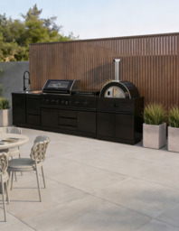 Luxe Outdoor Kitchen 7 Burner with Sink and Pizza Oven