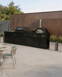 Luxe Outdoor Kitchen 7 Burner with Sink and Pizza Oven