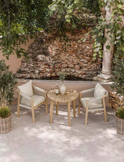 Roma 2 Seater Round Sunray Bistro Set with Roma Dining Chairs - image 1