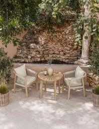Roma 2 Seater Round Sunray Bistro Set with Roma Dining Chairs - thumbnail 1