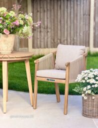 Roma 2 Seater Round Sunray Bistro Set with Roma Dining Chairs - thumbnail 2