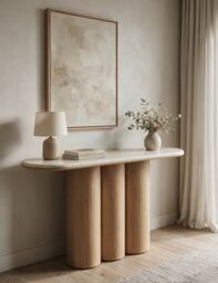 RIVA Mid Oak Console Table - thumbnail 2