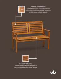 Napoli 2 Seater Garden Furniture Bench - thumbnail 3