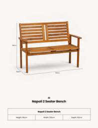 Napoli 2 Seater Garden Furniture Bench - thumbnail 4
