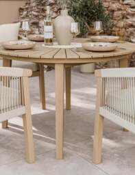 Roma 4 Seater Round Sunray with Terrazzo Insert Dining Set with Roma Dining Chairs - thumbnail 2